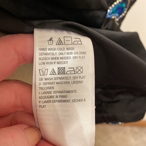 Dennis Basso Black and Blue Embroidered Soutache Jacket Size 10 - Picture 6 of 8